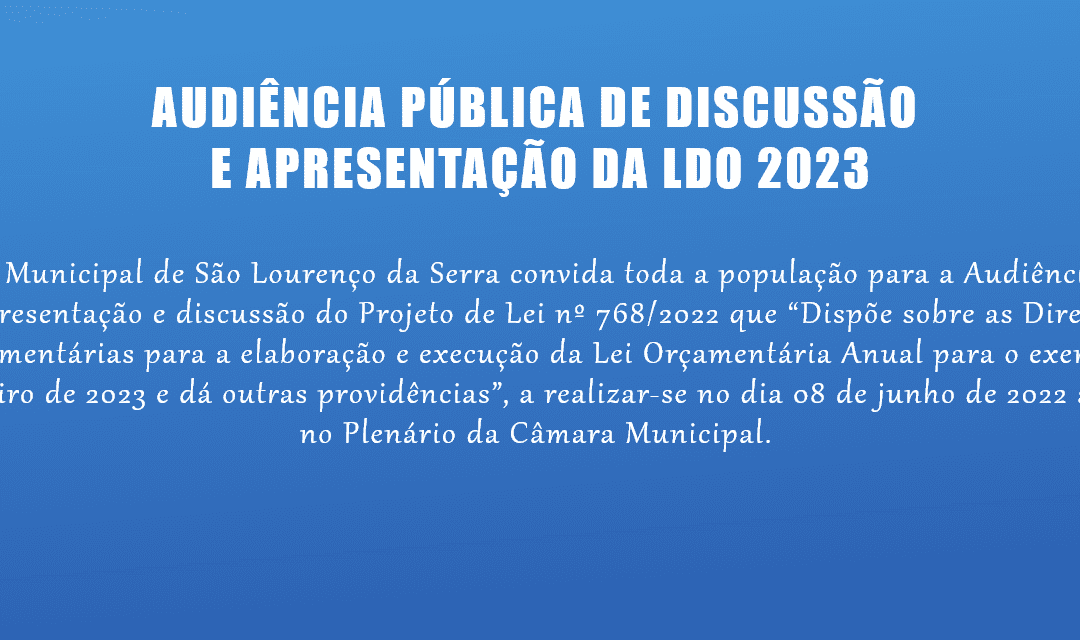 AUDIÊNCIA PUBLICA