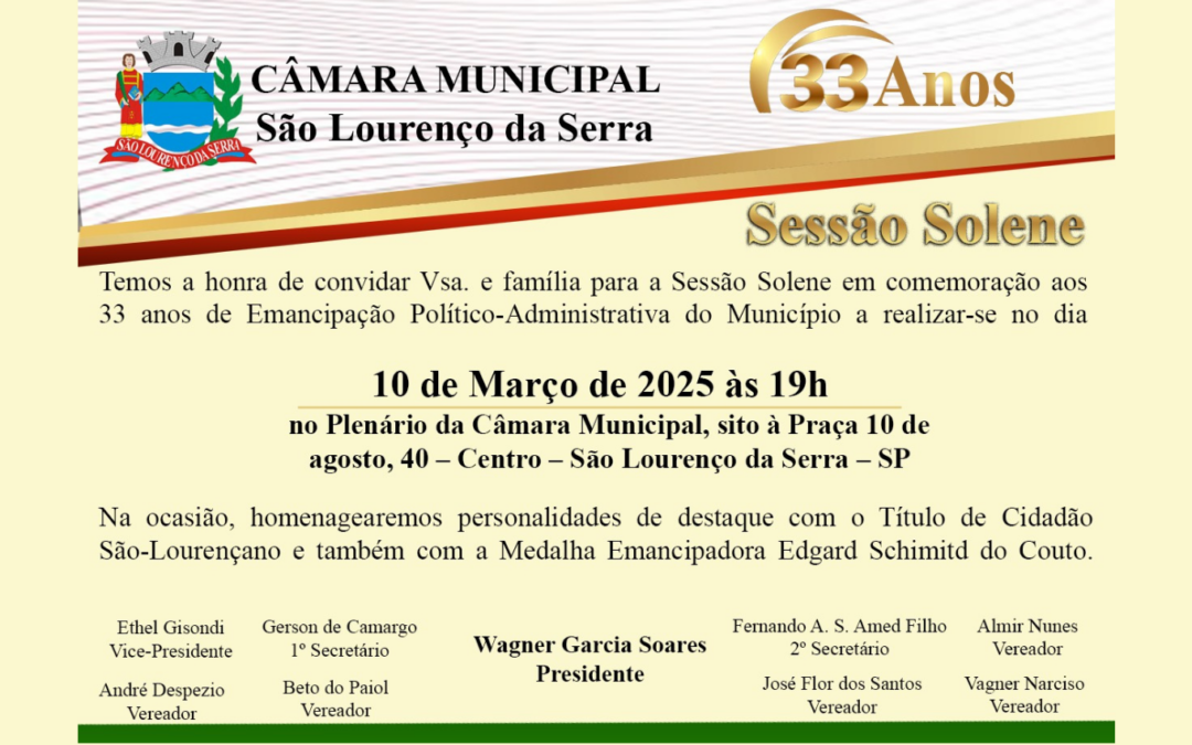 @Slide – Comunicado Sessão Solene – 10/03