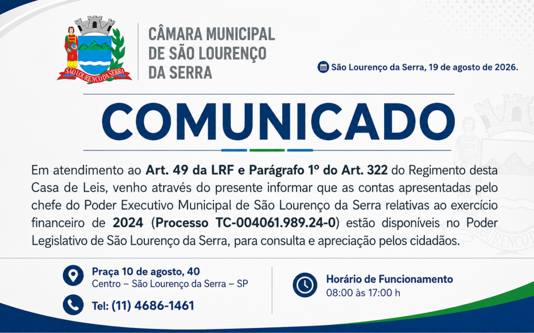 @Slide – Comunicado contas do executivo