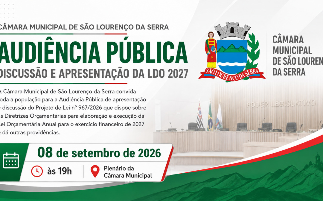 @Slide – AUDIÊNCIA PÚBLICA DE DISCUSSÃO E APRESENTAÇÃO DA LDO 2027